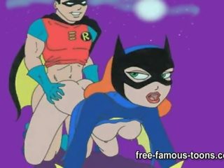 Batman med catwoman och batgirl orgier